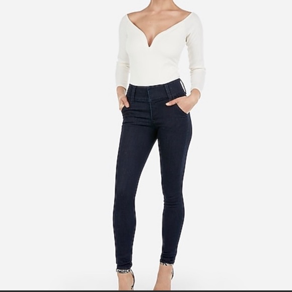 Express Denim - Express High Waisted Dark Denim Jean